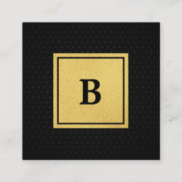 Geometrisch patroon met Faux Gold Folie Monogram Vierkante Visitekaartje