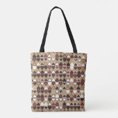 Geometrisch patroon met gekleurde elementen, abstr tote bag (Achterkant)