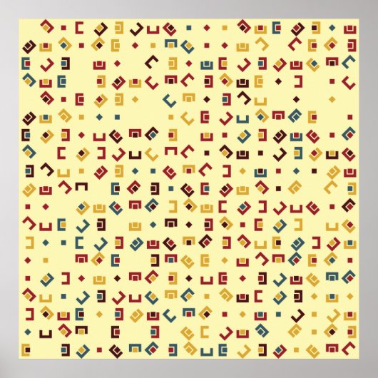 Geometrisch patroon met gekleurde elementen, poster (Voorkant)