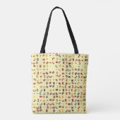 Geometrisch patroon met gekleurde elementen,  tote bag (Achterkant)