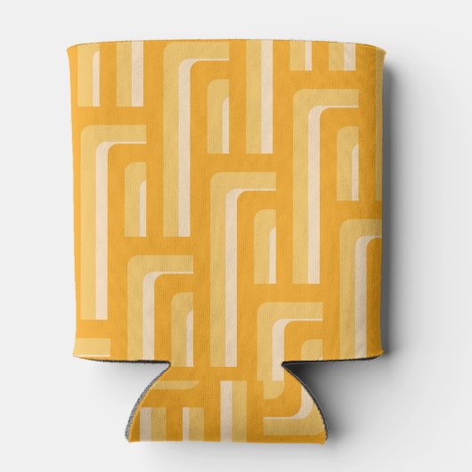 Geometrisch patroon met gele retro blikjeskoeler (Achterkant)