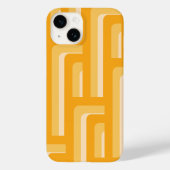 Geometrisch patroon met gele retro Case-Mate iPhone case (Achterkant)