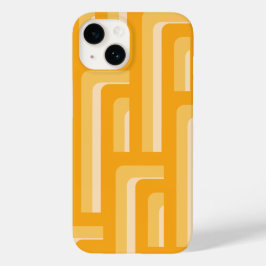 Geometrisch patroon met gele retro Case-Mate iPhone 14 hoesje