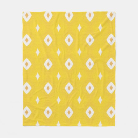 Geometrisch patroon met gele witte retro fleece deken (Voorkant)