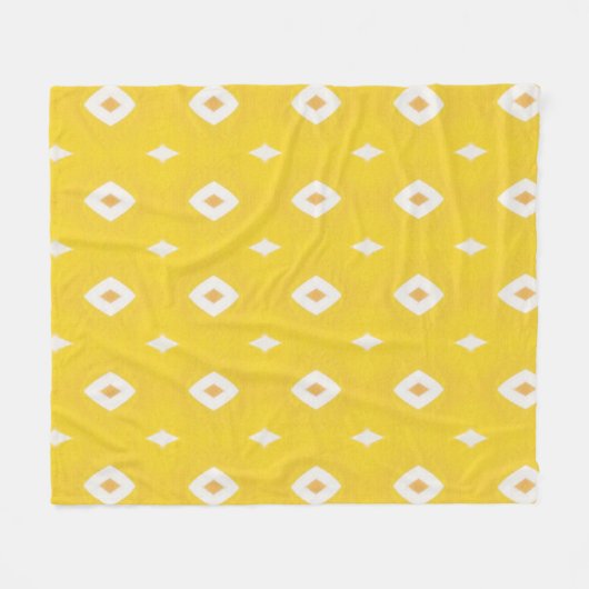 Geometrisch patroon met gele witte retro fleece deken (Voorkant (Horizontaal))