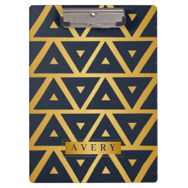 Geometrisch patroon met gepersonaliseerde driehoek klembord
