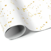 Geometrisch patroon met gouden kerstboom cadeaupapier (Rol Hoek)