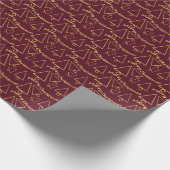 Geometrisch patroon met gouden kerstboom cadeaupapier (Hoek)