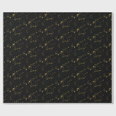Geometrisch patroon met gouden kerstboom cadeaupapier (Vlak)