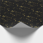 Geometrisch patroon met gouden kerstboom cadeaupapier (Hoek)