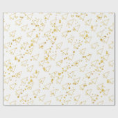 Geometrisch patroon met gouden kerstboom cadeaupapier (Vlak)