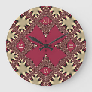 Geometrisch patroon met gouden  oppervlak grote klok