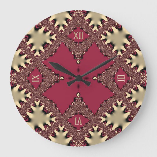 Geometrisch patroon met gouden oppervlak grote klok (Voorkant)