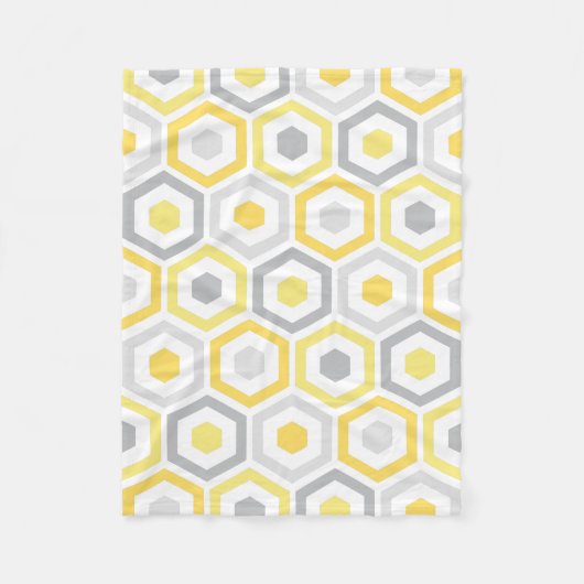 Geometrisch patroon met grijs Retro Fleece Deken (Voorkant)