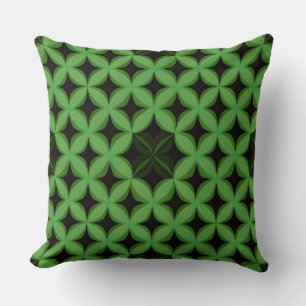 Geometrisch patroon met groene symmetrische vormen kussen