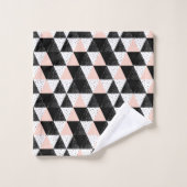 Geometrisch patroon met handgetekende driehoek bad handdoek (Wasdoekje)