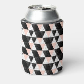 Geometrisch patroon met handgetekende driehoek blikjeskoeler (Blikje Achterkant)