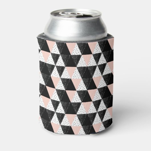 Geometrisch patroon met handgetekende driehoek blikjeskoeler (Blikje Achterkant)
