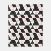 Geometrisch patroon met handgetekende driehoek fleece deken (Voorkant)
