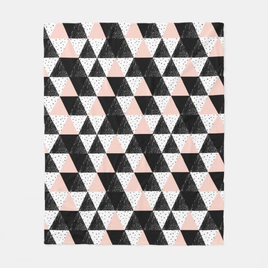 Geometrisch patroon met handgetekende driehoek fleece deken (Voorkant)