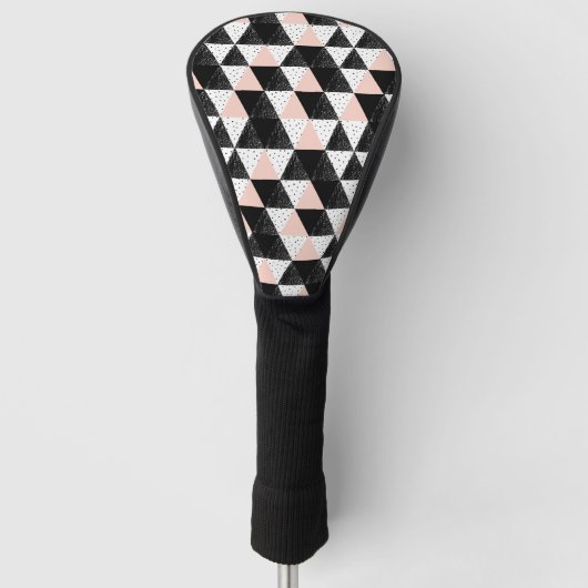 Geometrisch patroon met handgetekende driehoek golfheadcover (Voorkant)