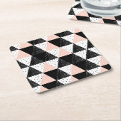 Geometrisch patroon met handgetekende driehoek kartonnen onderzetters (Schuin)