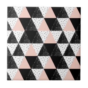 Geometrisch patroon met handgetekende driehoek tegeltje