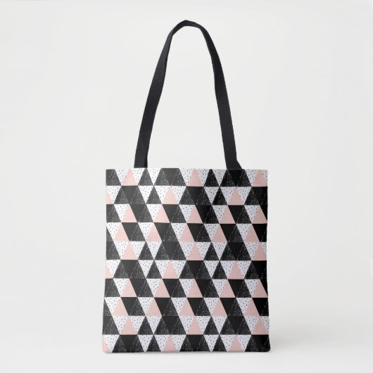 Geometrisch patroon met handgetekende driehoek tote bag (Voorkant)