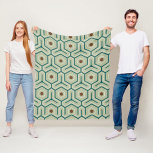 Geometrisch patroon met in elkaar grijpende zeshoe fleece deken
