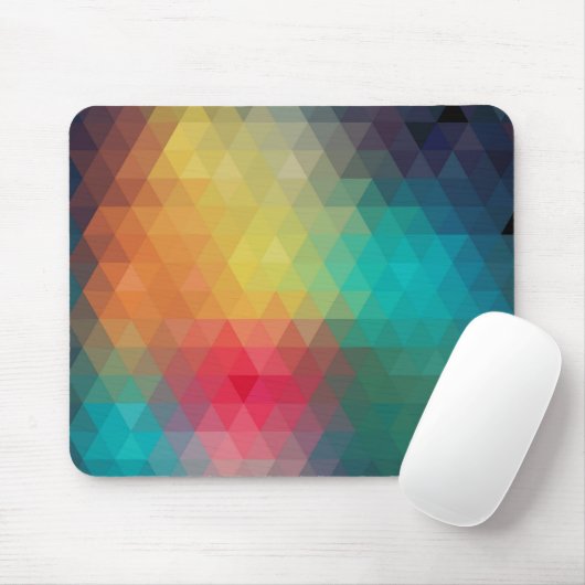 Geometrisch patroon met kleurrijke retro 1 muismat (Met muis)