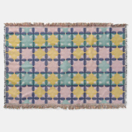 Geometrisch patroon met levendige kleuren deken