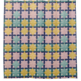 Geometrisch patroon met levendige kleuren douchegordijn