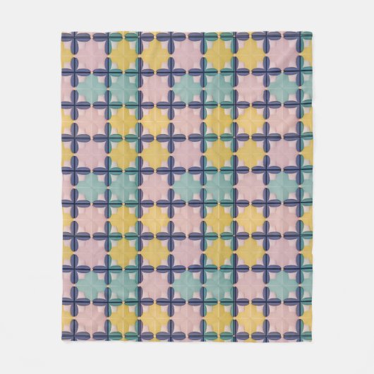 Geometrisch patroon met levendige kleuren fleece deken (Voorkant)