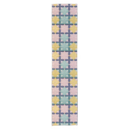 Geometrisch patroon met levendige kleuren korte tafelloper