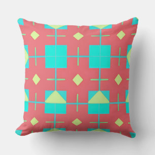 Geometrisch patroon met levendige kleuren kussen