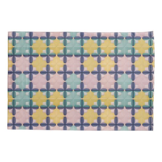 Geometrisch patroon met levendige kleuren kussensloop (Achterkant)