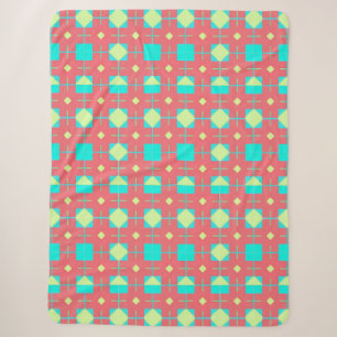 Geometrisch patroon met levendige kleuren sherpa deken