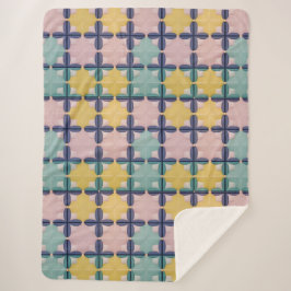 Geometrisch patroon met levendige kleuren sherpa deken