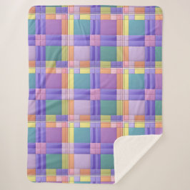 Geometrisch patroon met levendige kleuren sherpa deken