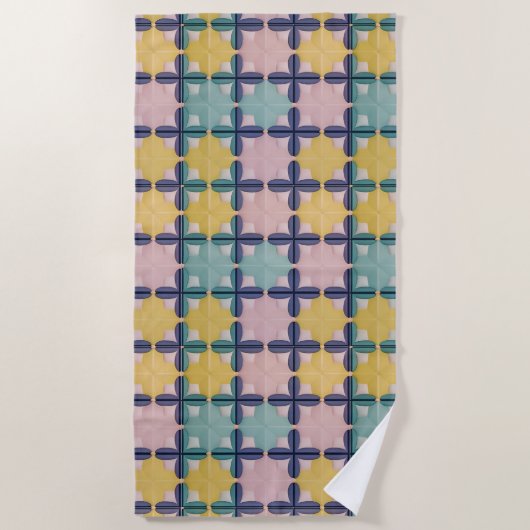Geometrisch patroon met levendige kleuren strandlaken (Voorkant)