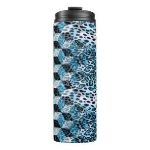 Geometrisch patroon met luipaard, luipaard thermosbeker