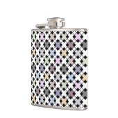 Geometrisch patroon met meerdere kleuren heupfles (Links)