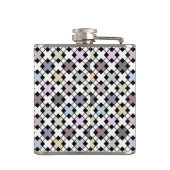 Geometrisch patroon met meerdere kleuren heupfles (Achterkant)