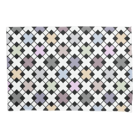 Geometrisch patroon met meerdere kleuren kussensloop (Voorkant)