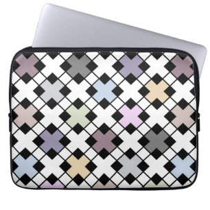 Geometrisch patroon met meerdere kleuren laptop sleeve