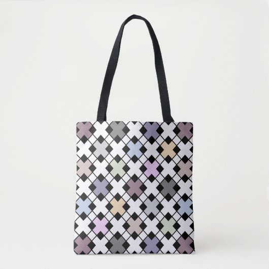 Geometrisch patroon met meerdere kleuren tote bag (Voorkant)