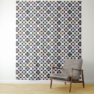Geometrisch patroon met meerdere kleuren wandkleed