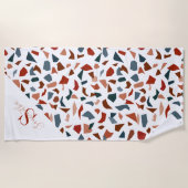 Geometrisch patroon met monogram strandlaken (Voorkant)