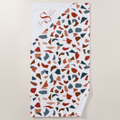 Geometrisch patroon met monogram strandlaken (Voorkant)