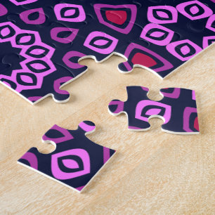 Geometrisch patroon met paarse afgeknotte tri-hexa legpuzzel